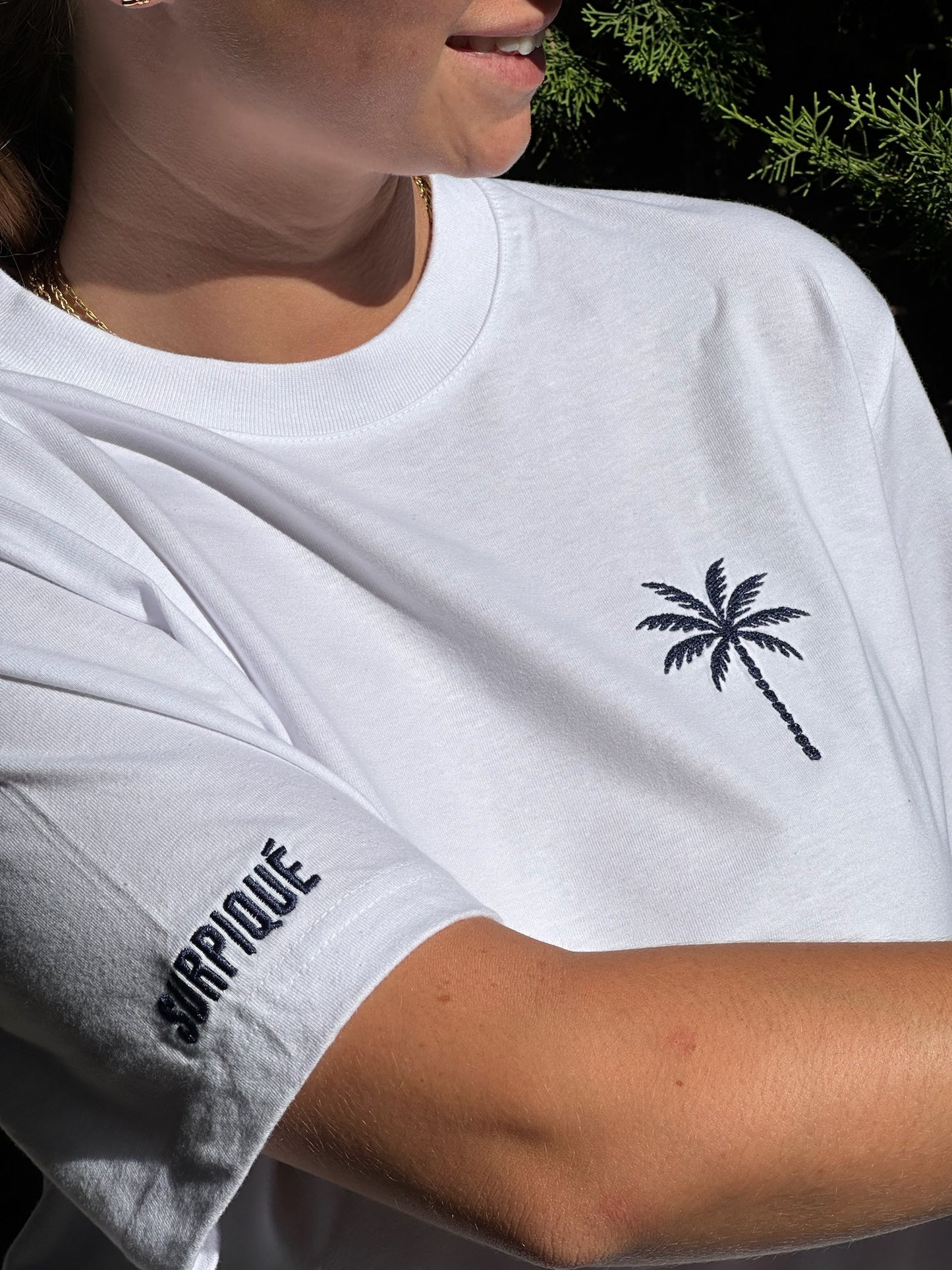 T-shirt brodé Palmier
