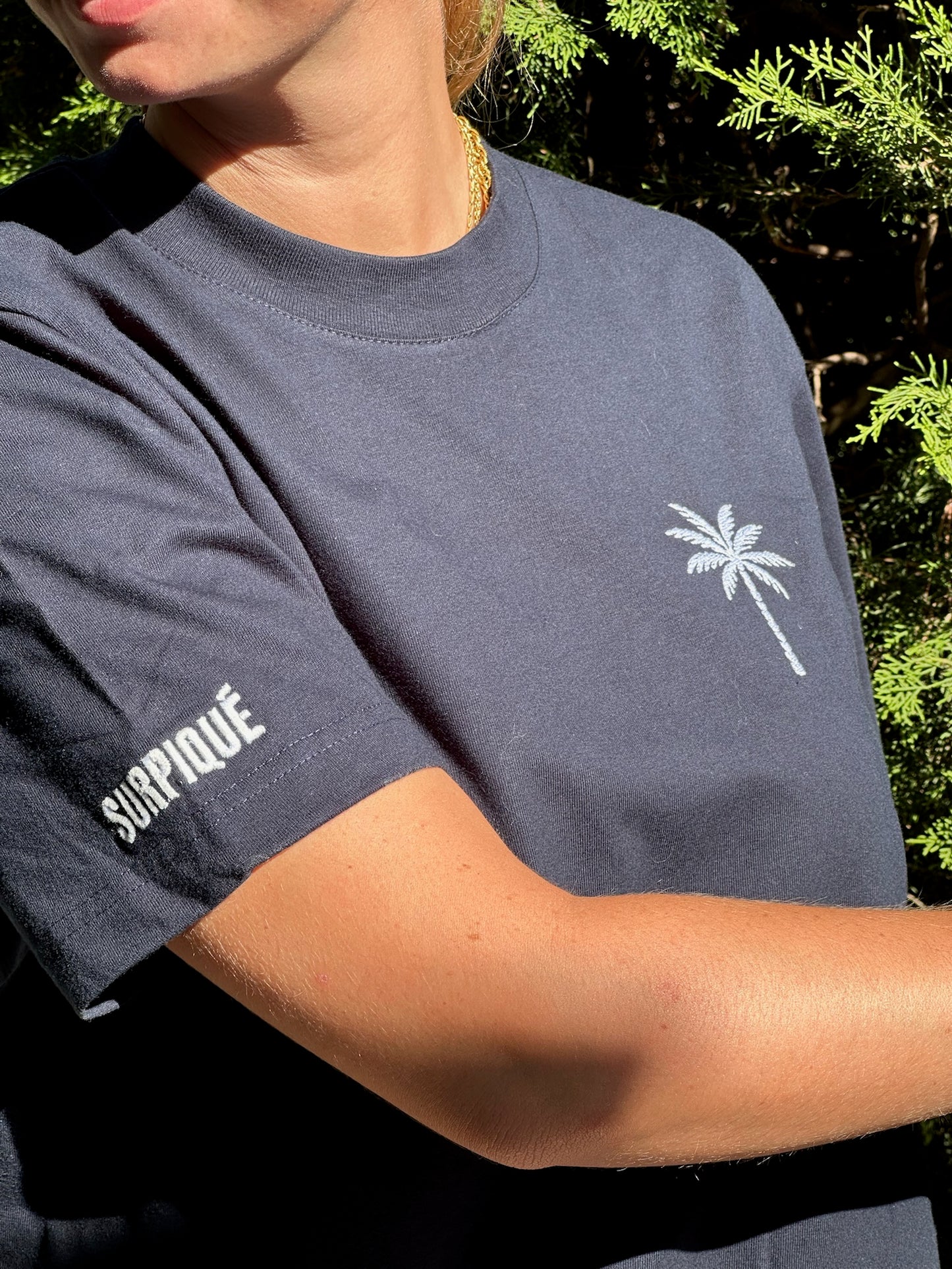 T-shirt brodé Palmier