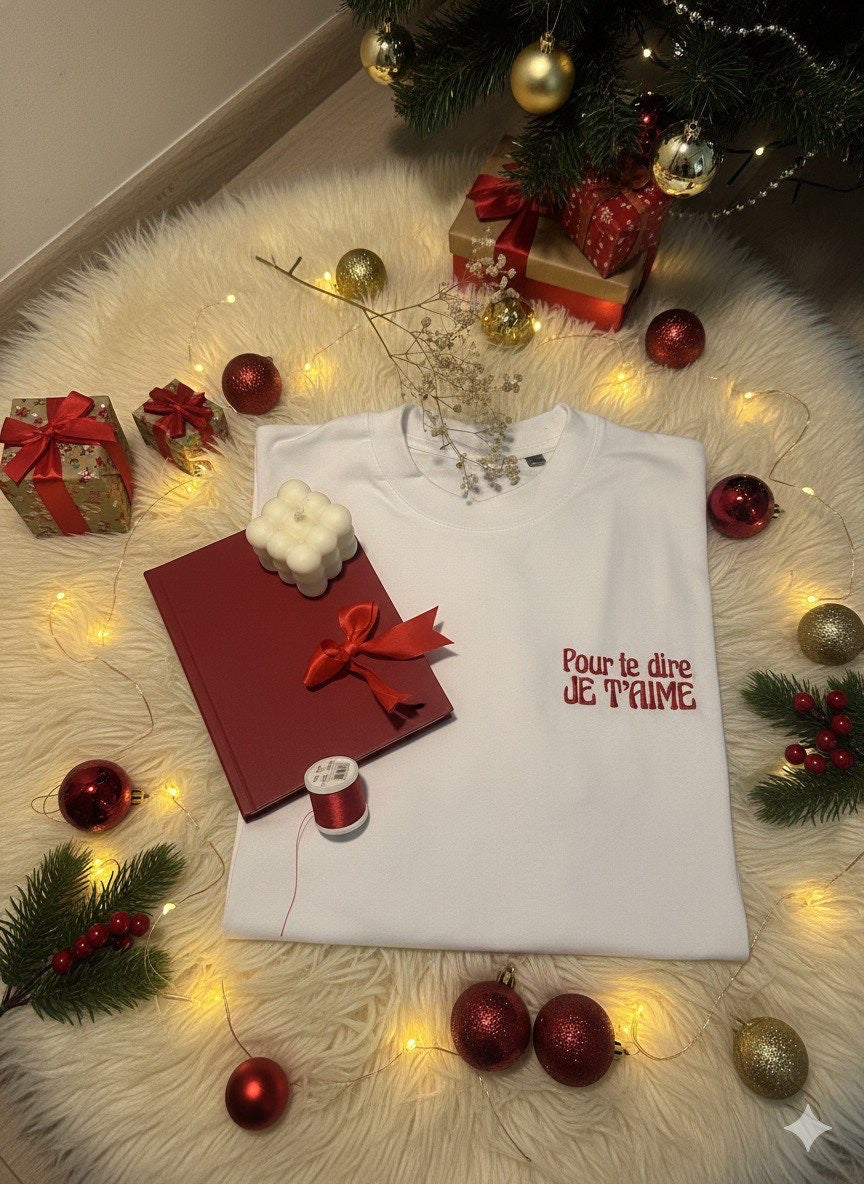 T-shirt brodé Pour te dire Je t'aime